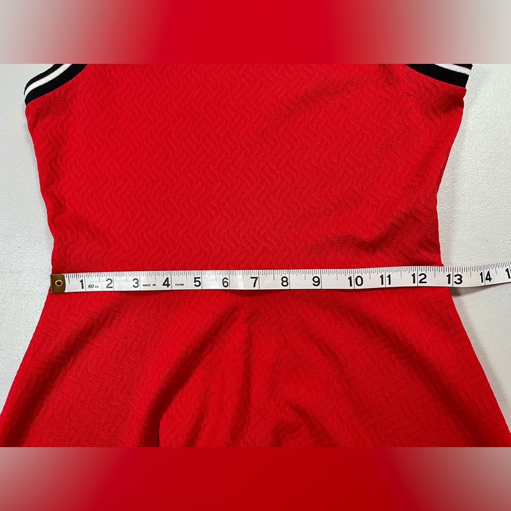 Vintage 1970s Charlotte Russe ringer t knit mini red tank dress preppy, small - Picture 7 of 12